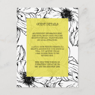 Modern Garden   Yellow wedding Guest Details Enclosure Card