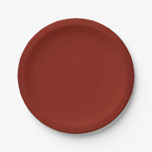 Modern Garnet Red Customizable Paper Plate