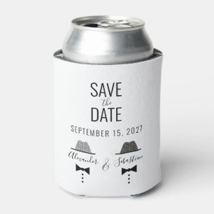 Modern Gay Wedding Save The Date Can Cooler