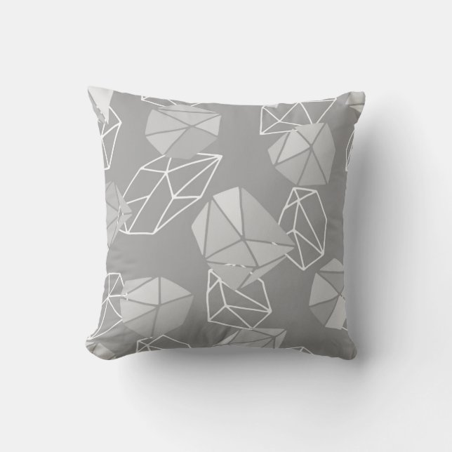 Modern Gems Pattern Throw Pillow (Front)