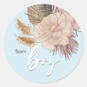 Modern Gender Reveal   Minimalist Gender Reveal Classic Round Sticker