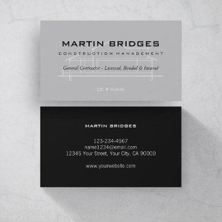 Modern General Construction Business Cards