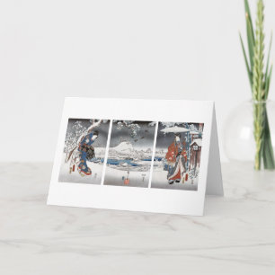 Modern Genji Triptych Greeting Card