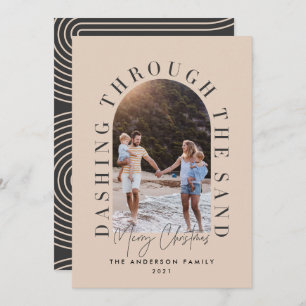 Modern geo christmas dashing through the sand