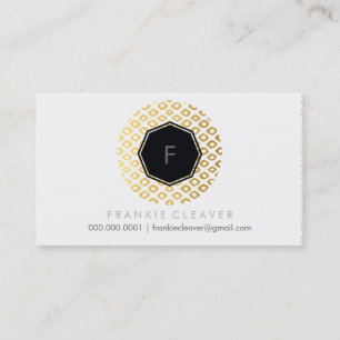 MODERN GEO HEXAGON monogram bold spot gold Business Card