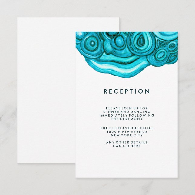 Modern Geode Wedding | Blue Reception Invitation (Front/Back)