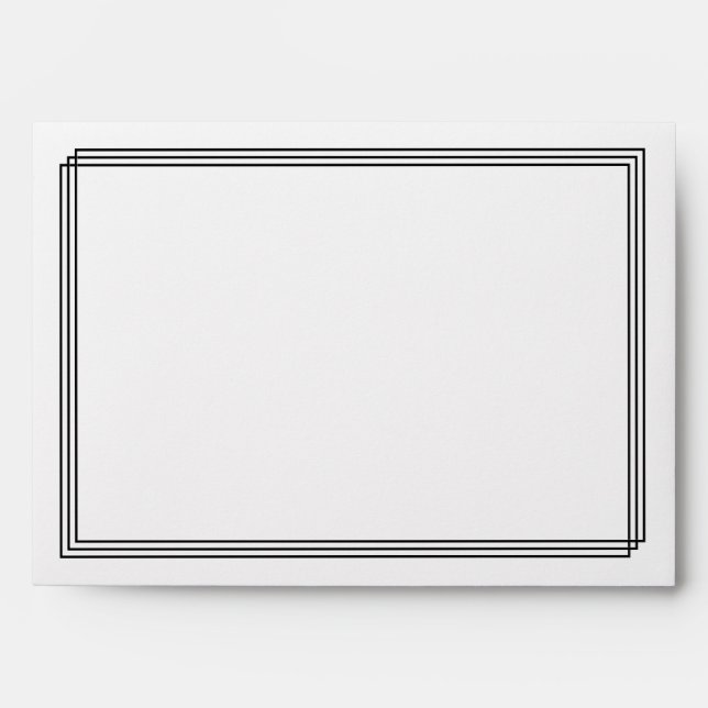 Modern Geomentric Lines - Black/White Envelope (Front)
