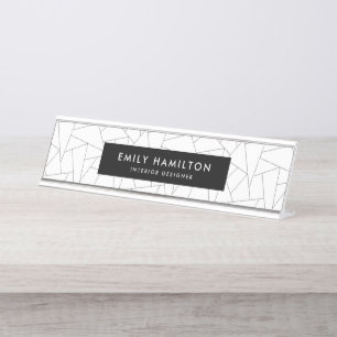 Modern Geometic   Personalized Desk Name Plate