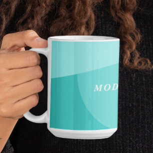 Modern geometric abstract aqua mint custom office coffee mug