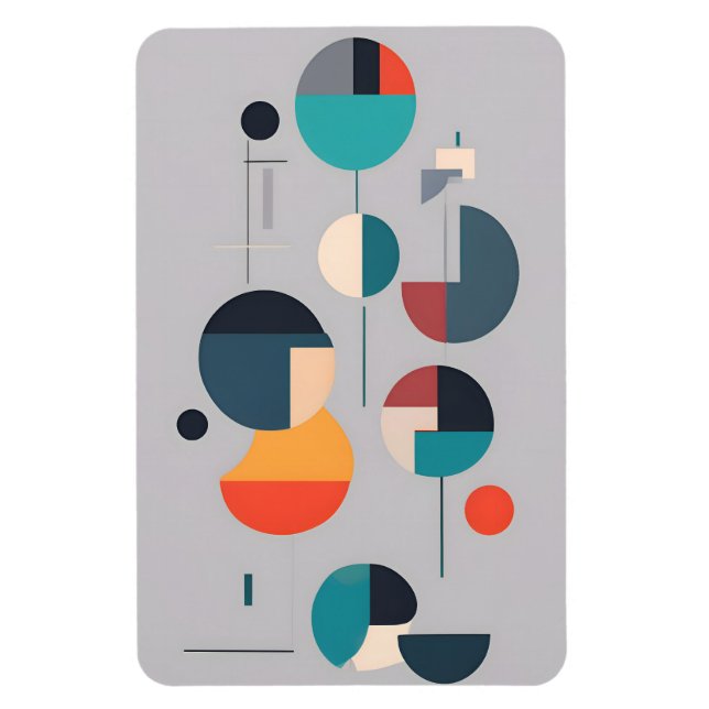 Modern Geometric Abstract Art - Minimalist Design Magnet (Vertical)