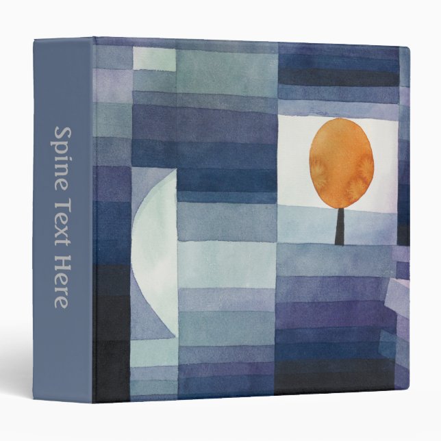 Modern Geometric Abstract Blue Orange Klee Binder (Front/Spine)