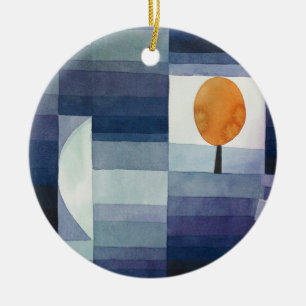 Modern Geometric Abstract Blue Orange Klee Ceramic Ornament