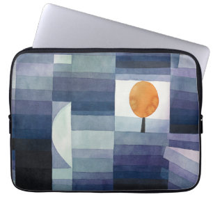 Modern Geometric Abstract Blue Orange Klee Laptop Sleeve