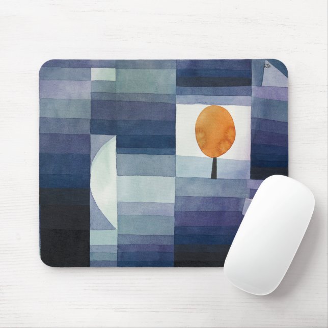 Modern Geometric Abstract Blue Orange Klee Mouse Pad (With Mouse)