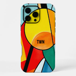 Modern Geometric Abstract Bright Colours iPhone 16 Pro Max Case