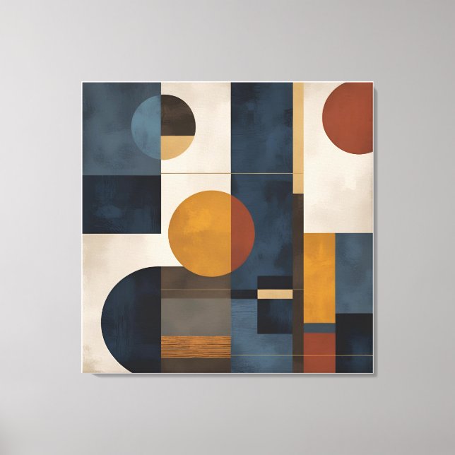 Modern Geometric Abstract Canvas – Mid-Century Ins (Front)