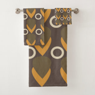 Modern Geometric Abstract Contemporary Bath Towel Set