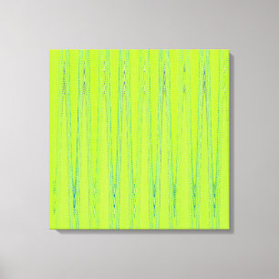 Modern Geometric Abstract Lime Green Wave Pattern Canvas Print