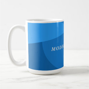 Modern geometric abstract navy blue custom office coffee mug