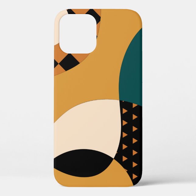 Modern geometric abstract patchwork pattern, wavy  Case-Mate iPhone case (Back)