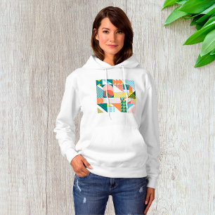 Modern Geometric Abstract Pattern Bold Retro  Hoodie