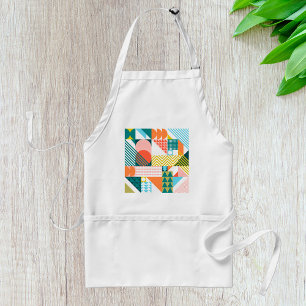 Modern Geometric Abstract Pattern Bold Retro  Standard Apron