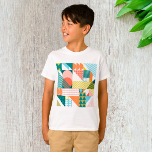 Modern Geometric Abstract Pattern Bold Retro T-Shirt