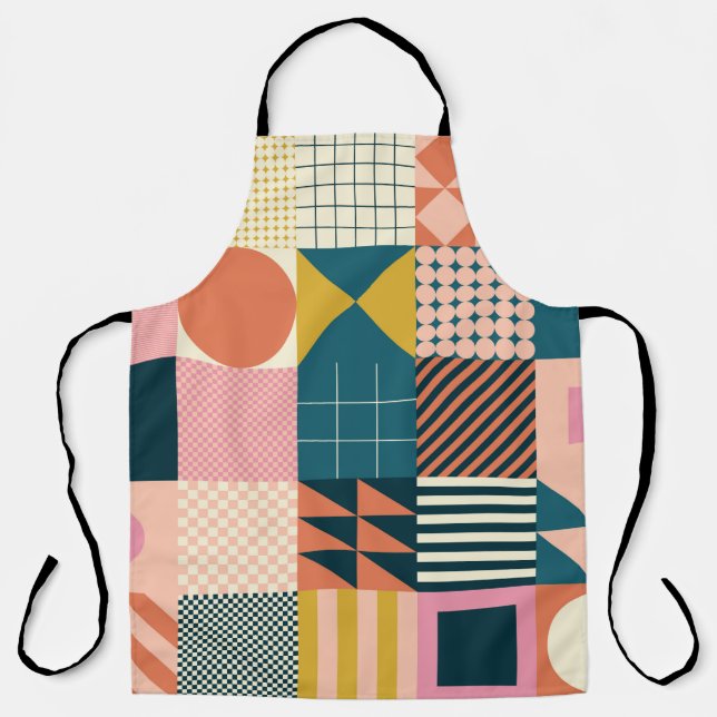 Modern geometric abstract pattern design with simp apron (Front)