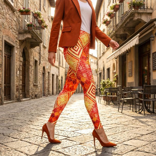 Modern Geometric Abstract Pattern Leggings
