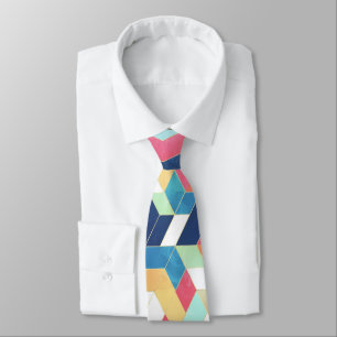 Modern geometric abstract pattern tie