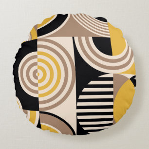 Modern geometric abstract pattern. Vintage design Round Pillow