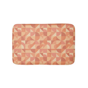 Modern Geometric Abstract Peach & Terracotta Bath Mat