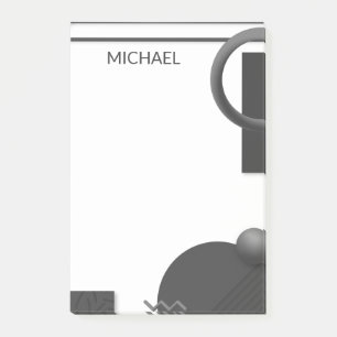 Modern Geometric Abstract Personalized Name Post-it Notes