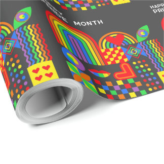 Modern Geometric Abstract Pride Month Rainbow  Wrapping Paper