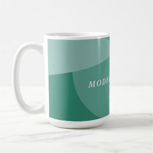 Modern geometric abstract sage green custom office coffee mug