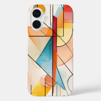 Modern Geometric Abstract Triangle Design iPhone 16 Case