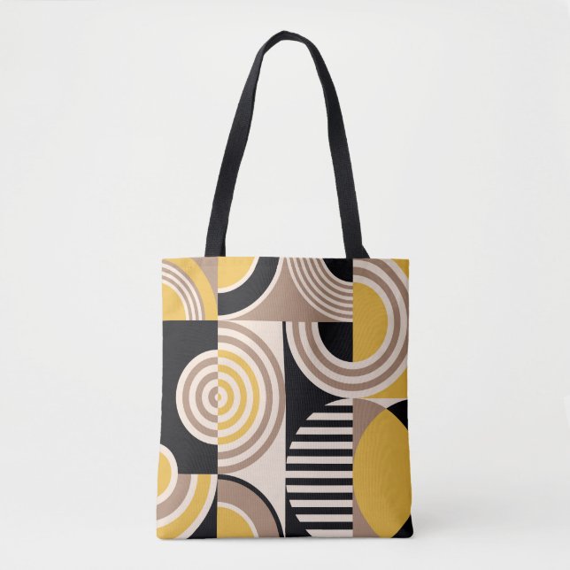 Modern geometric, abstract vintage pattern tote bag (Front)