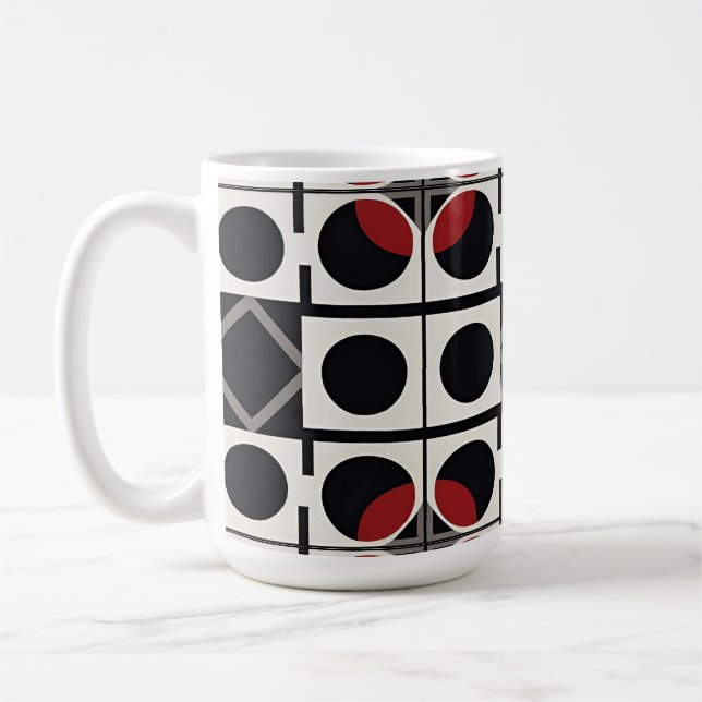 Modern Geometric Abstract With Circles Coffee Mug (Left)