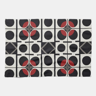 Modern Geometric Abstract With Circles Kitchen Towel