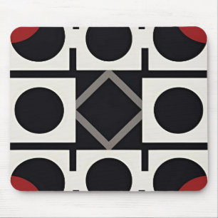 Modern Geometric Abstract With Circles Mouse Pad