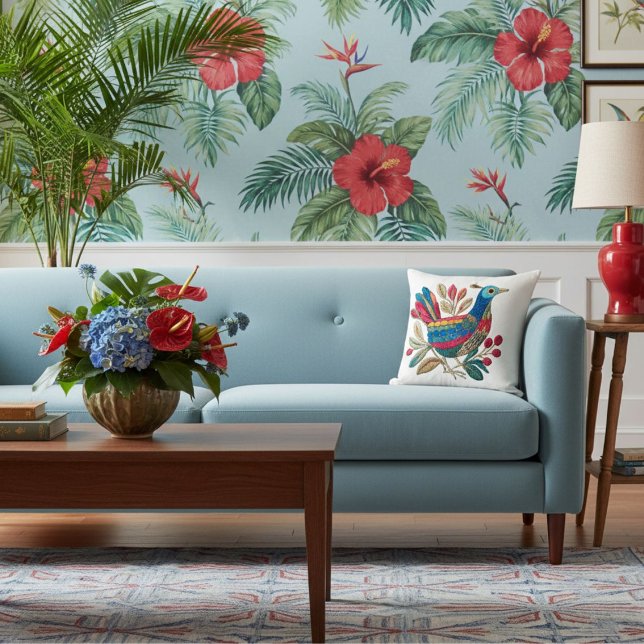  Modern geometric animal art abstract colorful  Throw Pillow (Creator Uploaded)