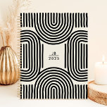 Modern Geometric Arch Lines 2025 Monogram Planner<br><div class="desc">Embrace organization with this modern and artistic planner featuring a unique geometric design with arches and lines in contrasting black and cream tones. Personalize it with your monogram for a sophisticated touch. This planner is perfect for keeping track of appointments, to-dos, and all your important dates throughout 2025. With its...</div>