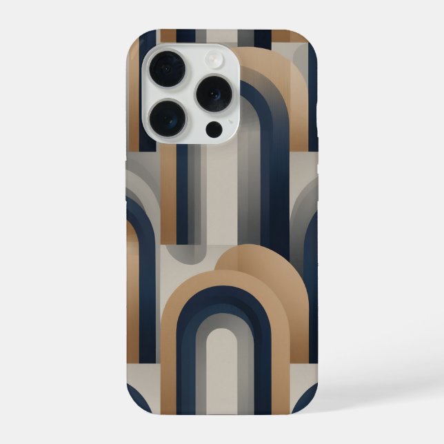 Modern Geometric Arch Revival Retro Art Deco  iPhone Case (Back)