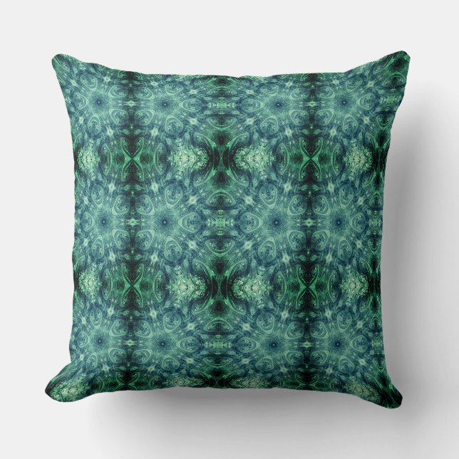 Modern Geometric Art Emerald Green Throw Pillow (Front)