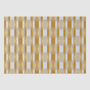 Modern Geometric Art in Golden Yellow, Grey Silver Tissue Paper