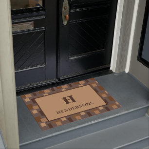 Modern Geometric Art Personalized Monogrammed Door Doormat