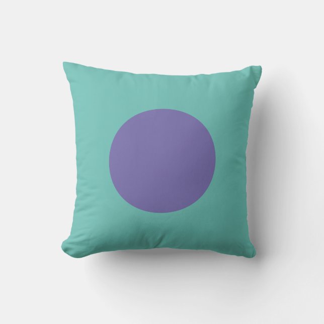 Modern Geometric Art Purple Violet Dot Turquoise Throw Pillow (Front)