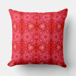 Modern Geometric Art Scarlet Red Throw Pillow