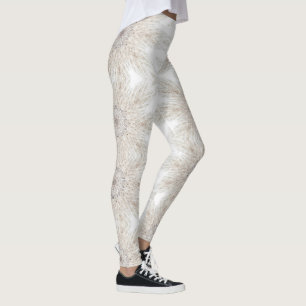 Modern geometric art white grey women's leggings