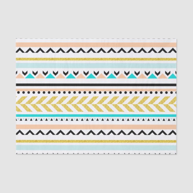 Modern Geometric Aztec Tribal Design Tissue Paper (Front)